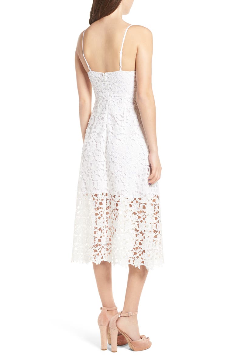 Lace Midi Dress, Alternate, color, WHITE