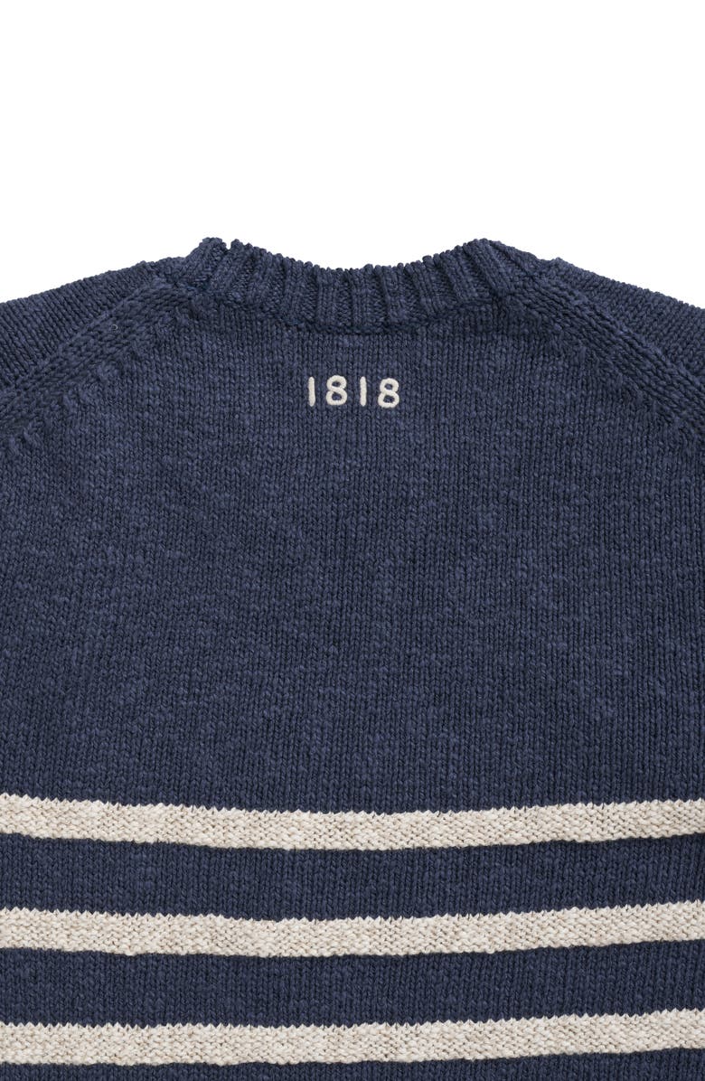 Brooks Brothers Mariner Stripe Cotton & Linen Crewneck Sweater, Alternate, color, 