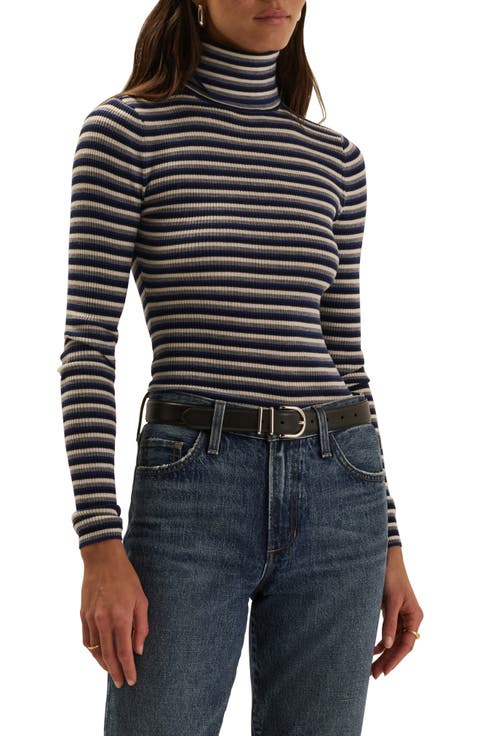 Amelia Rib Merino Wool Turtleneck Top