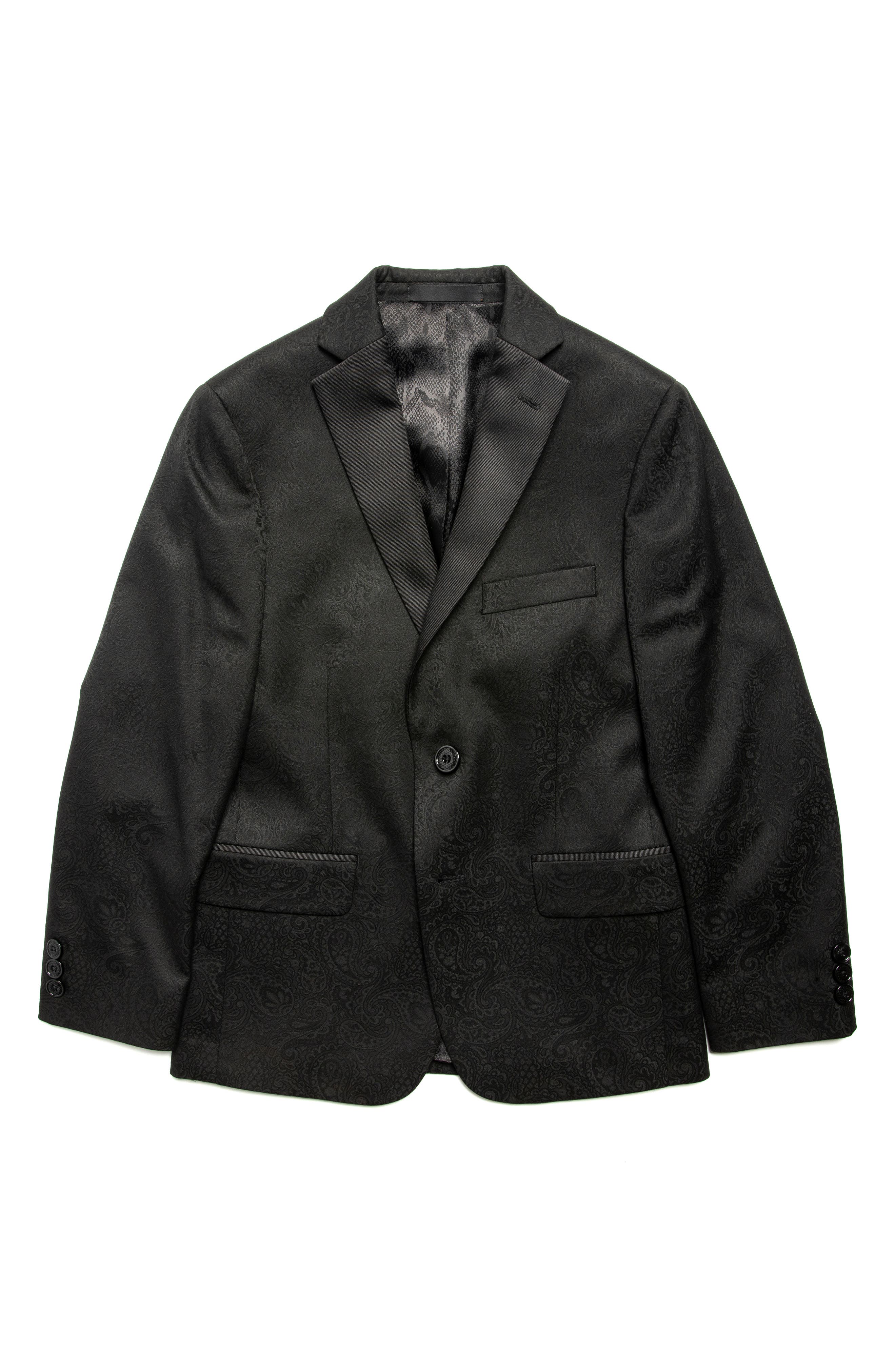 Tallia Kids' Paisley Jacquard Sport Coat in Black 