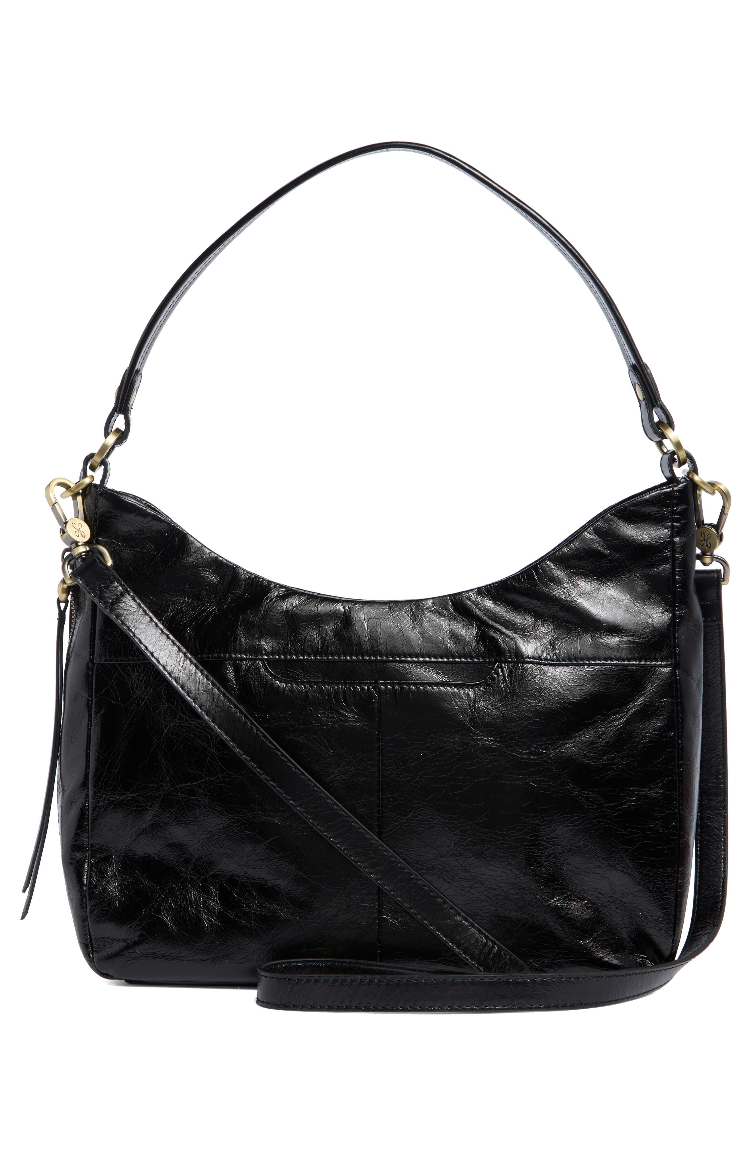 Delilah Leather Shoulder Bag, Alternate, color, BLACK