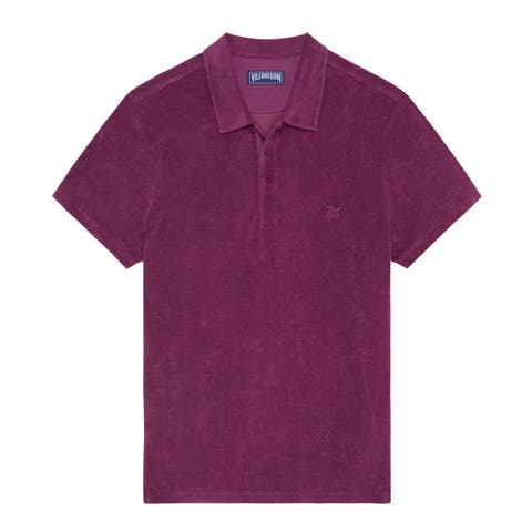 Men Terry Polo Shirt Solid
