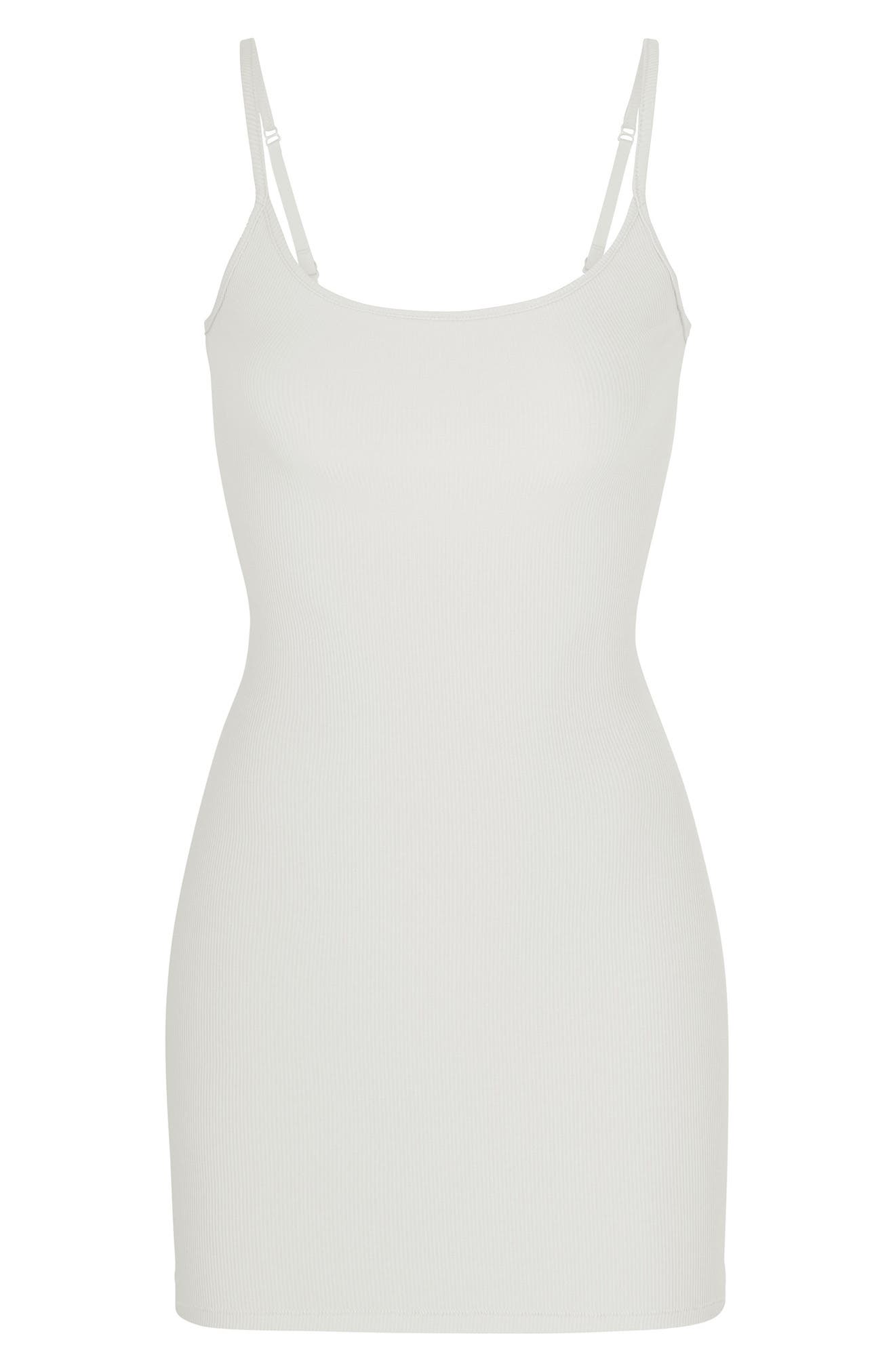 skims soft lounge slip dress short Soft Lounge Rib Mini Slipdress (Women)