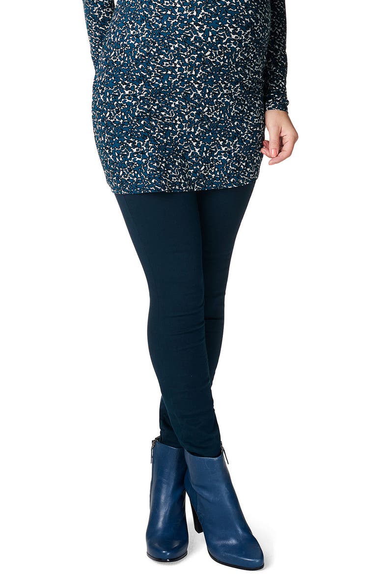 Bailey Over the Belly Slim Maternity Pants, Main, color, BLACK