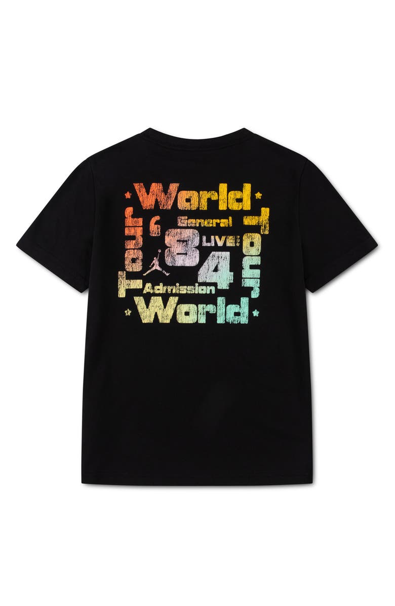 Jordan Kids' Wold Tour Cotton Blend Graphic T-Shirt, Alternate, color, Black