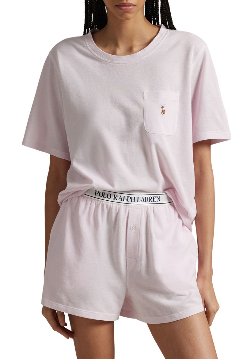 Logo Pocket Cotton & Modal Short Pajamas, Main, color, PINK LADY