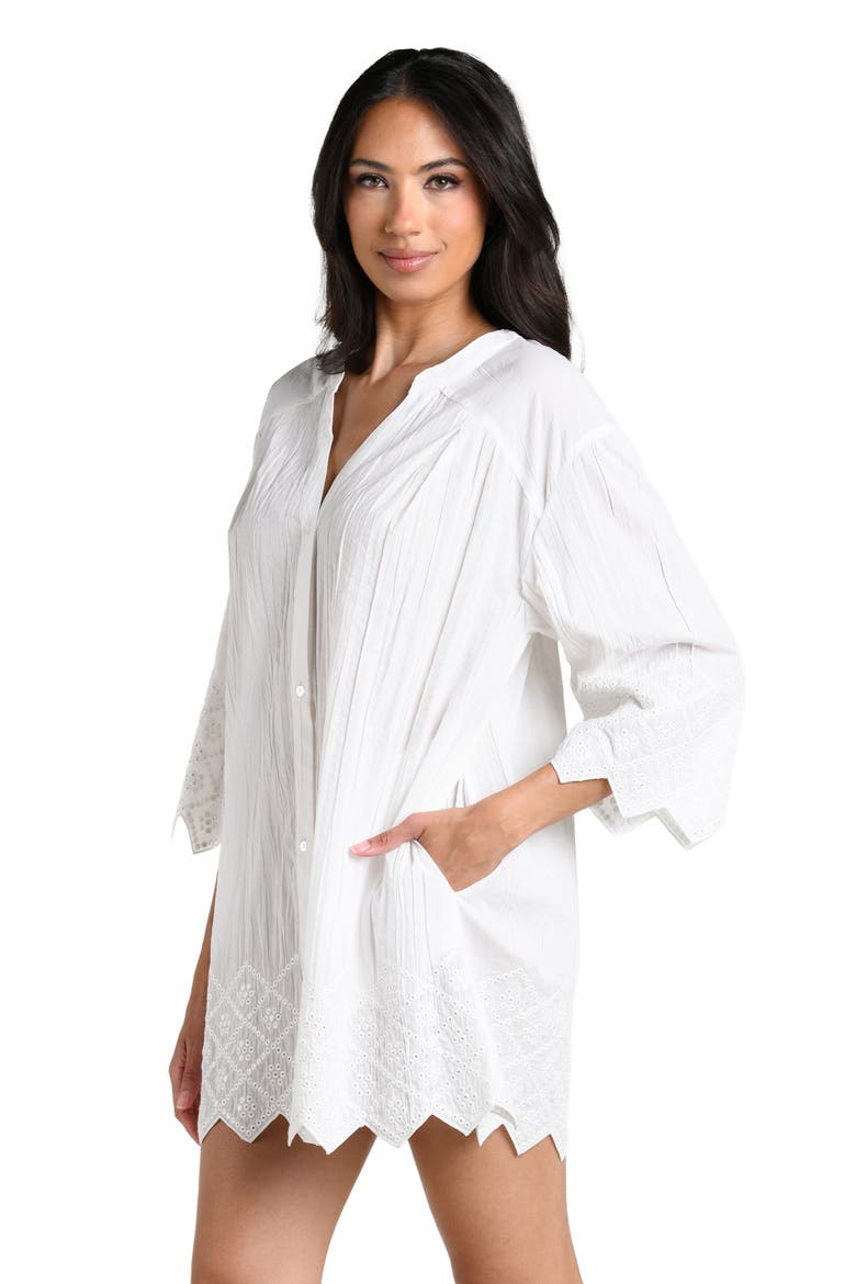 Crinkle Collective Cover-Up Minidress, Alternate, color, WHITE