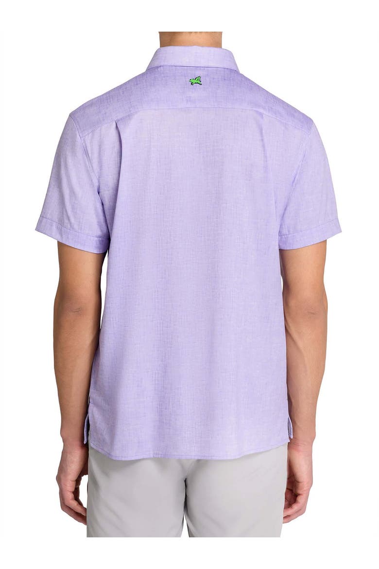 Regular Fit Chambray Recycled Performance Golf Button-Down Shirt, Alternate, color, LILAC