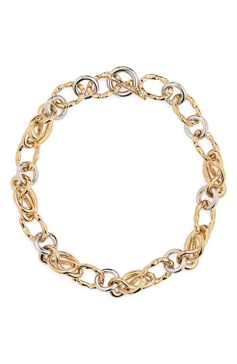 Oscar de la Renta O-Knot Collar Necklace, Main, color, Yellow Gold