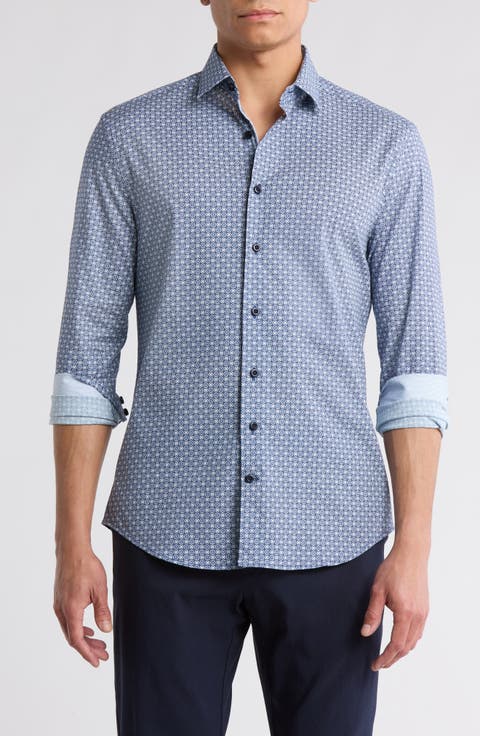 Stretch Cotton Button Up Shirt