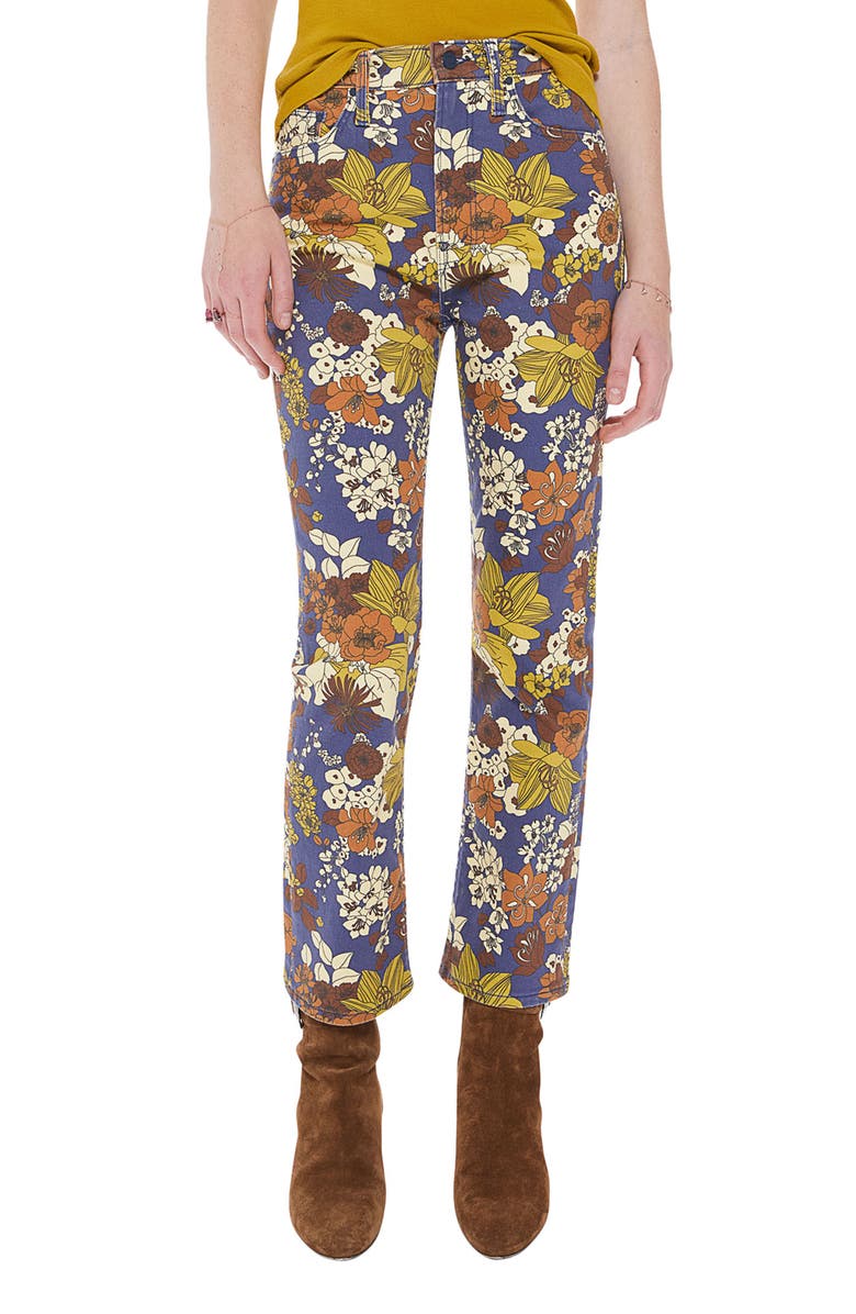 MOTHER Rider High Waist Ankle Straight Leg Jeans, Main, color,