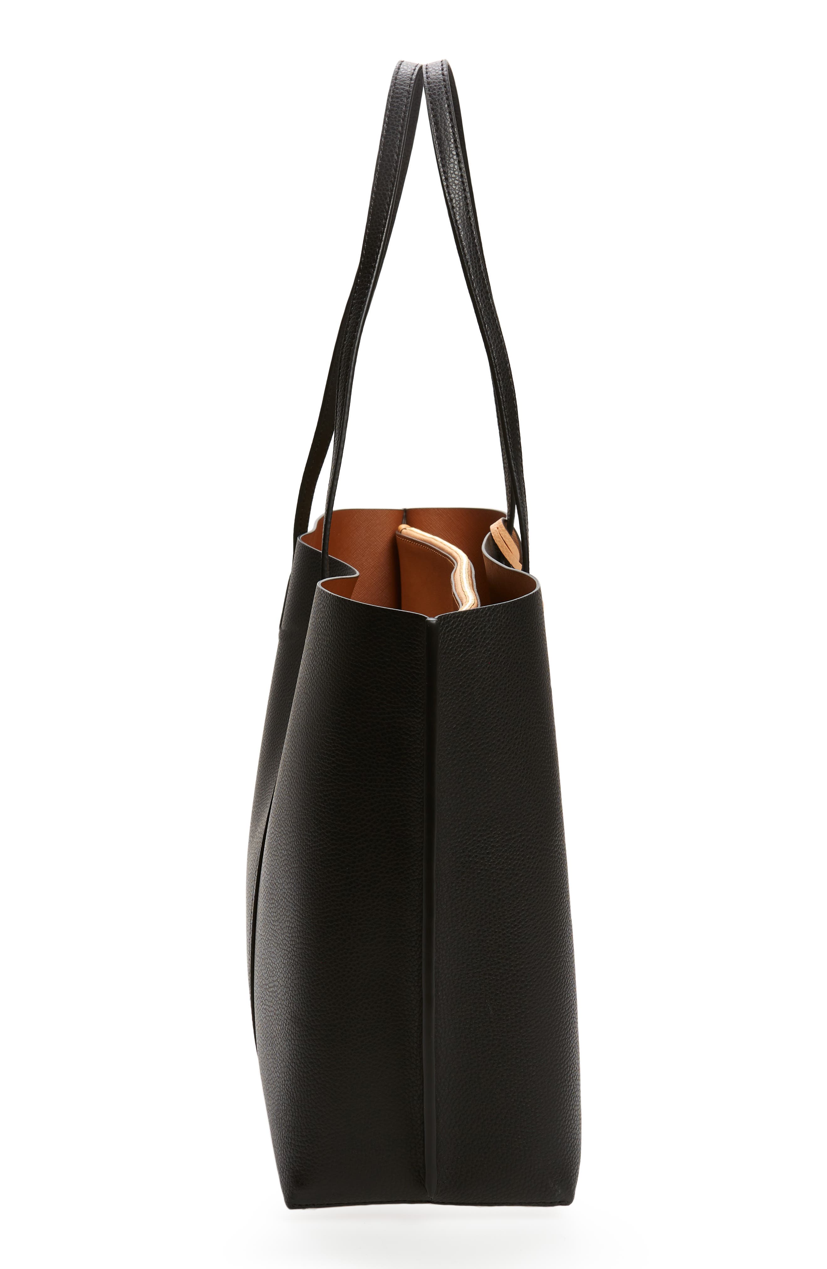 Tory Burch Perry Triple Compartment Leather Tote, Alternate, color, 