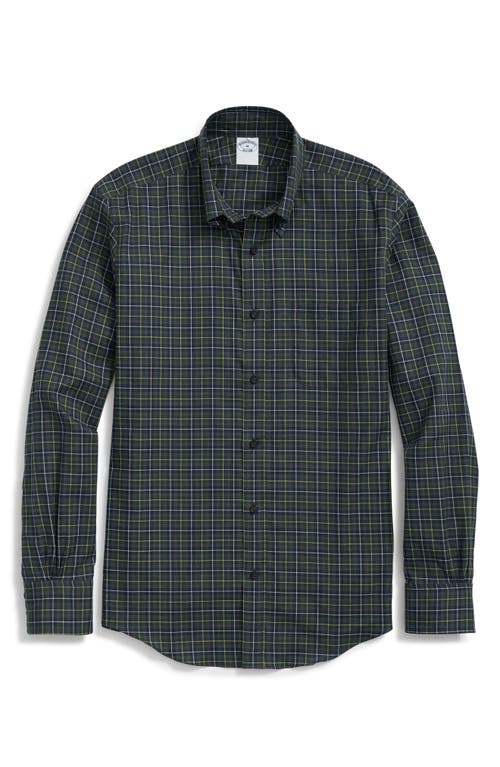 Brooks Brothers Lux Check Brushed Twill Button-Down Shirt in Blackwp 