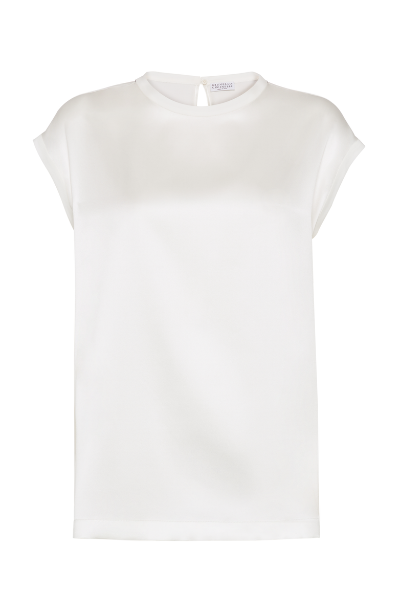Brunello Cucinelli Satin T-shirt, Main, color, 