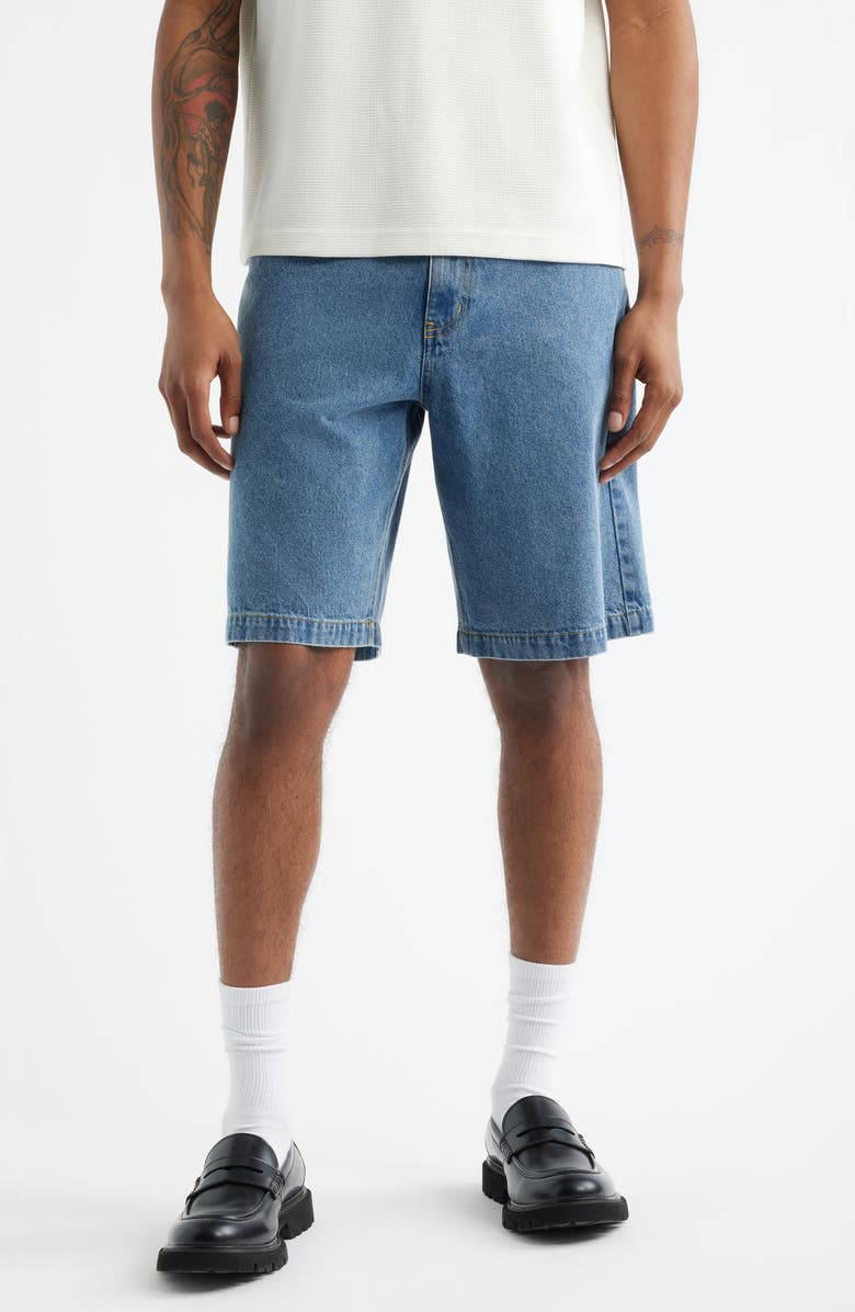 BP. Baggy Denim Shorts, Main, color, Blue Mid Wash