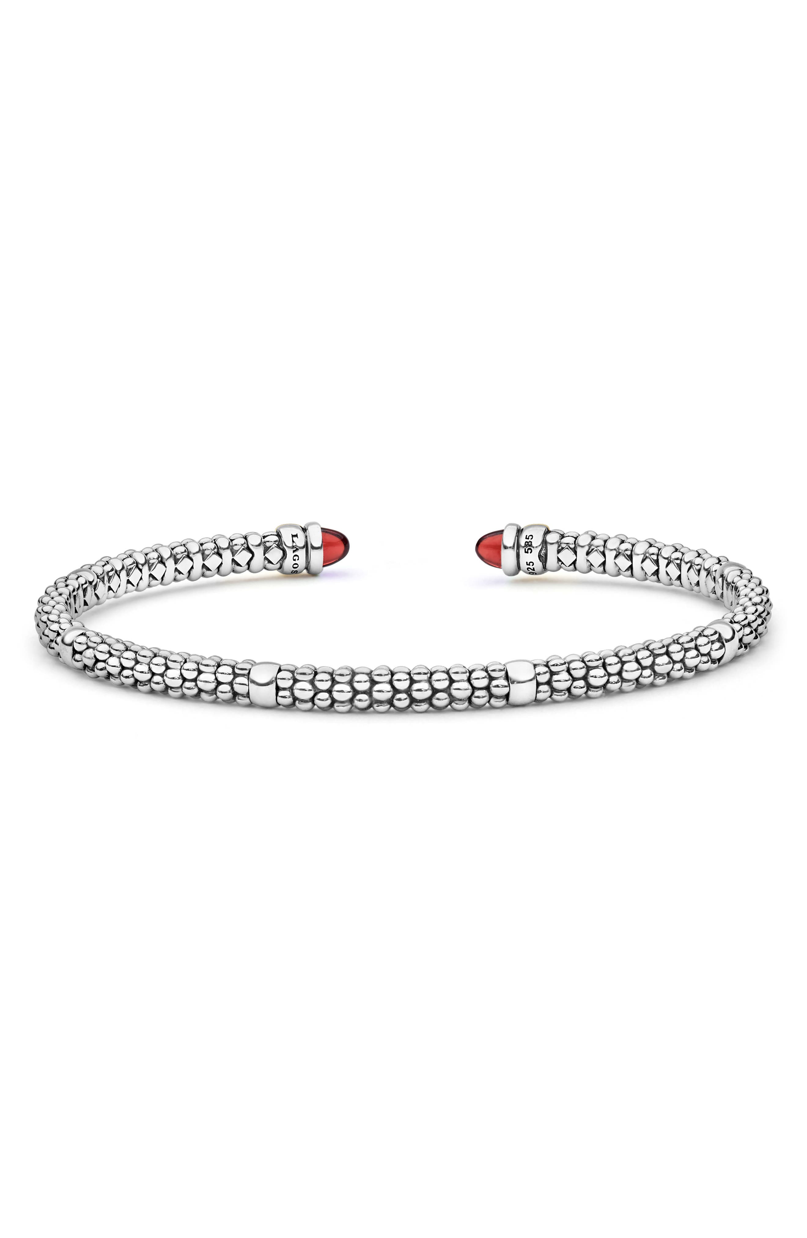 LAGOS Signature Caviar 14k Gold & Sterling Silver Garnet Mini Versa ...
