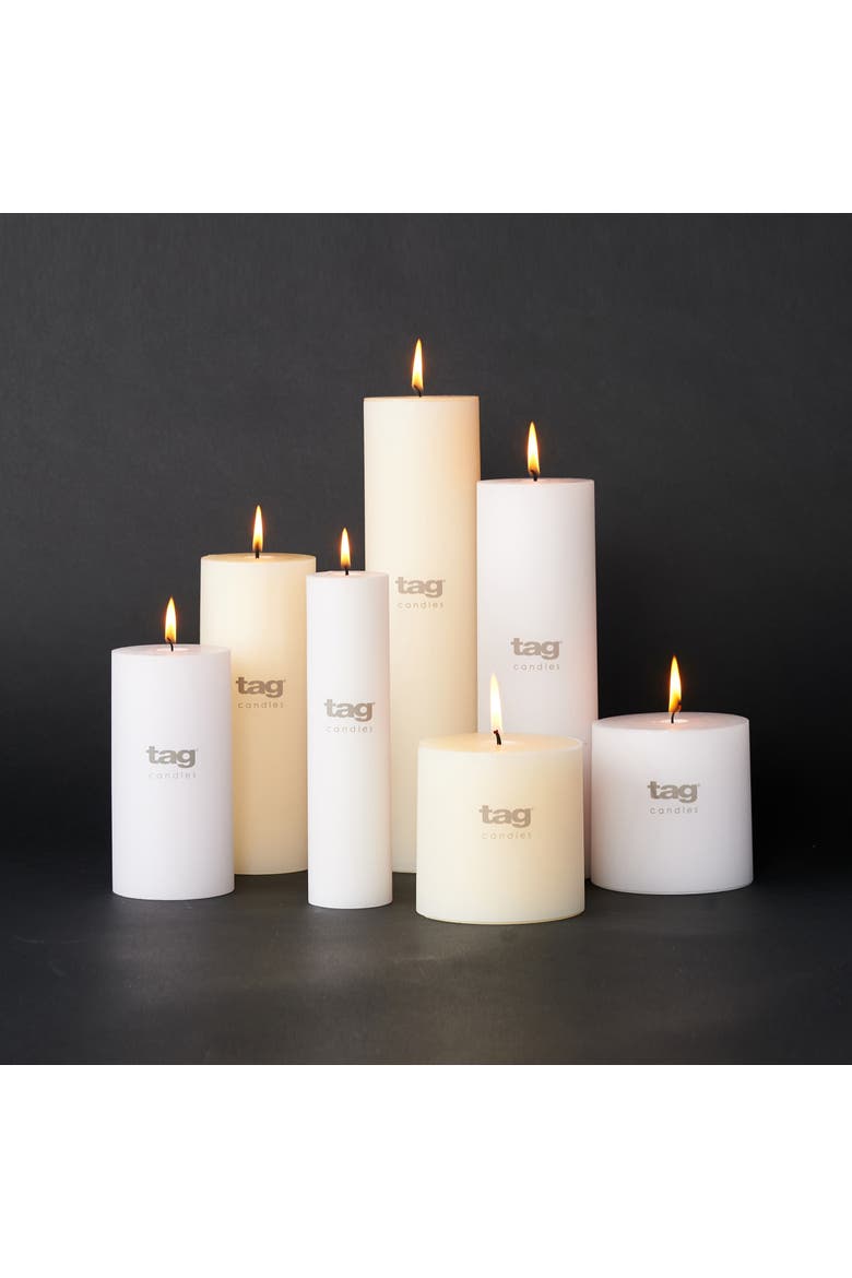 Chapel White Pillar Candle Unscented Long Burning Set of 2, Alternate, color, White