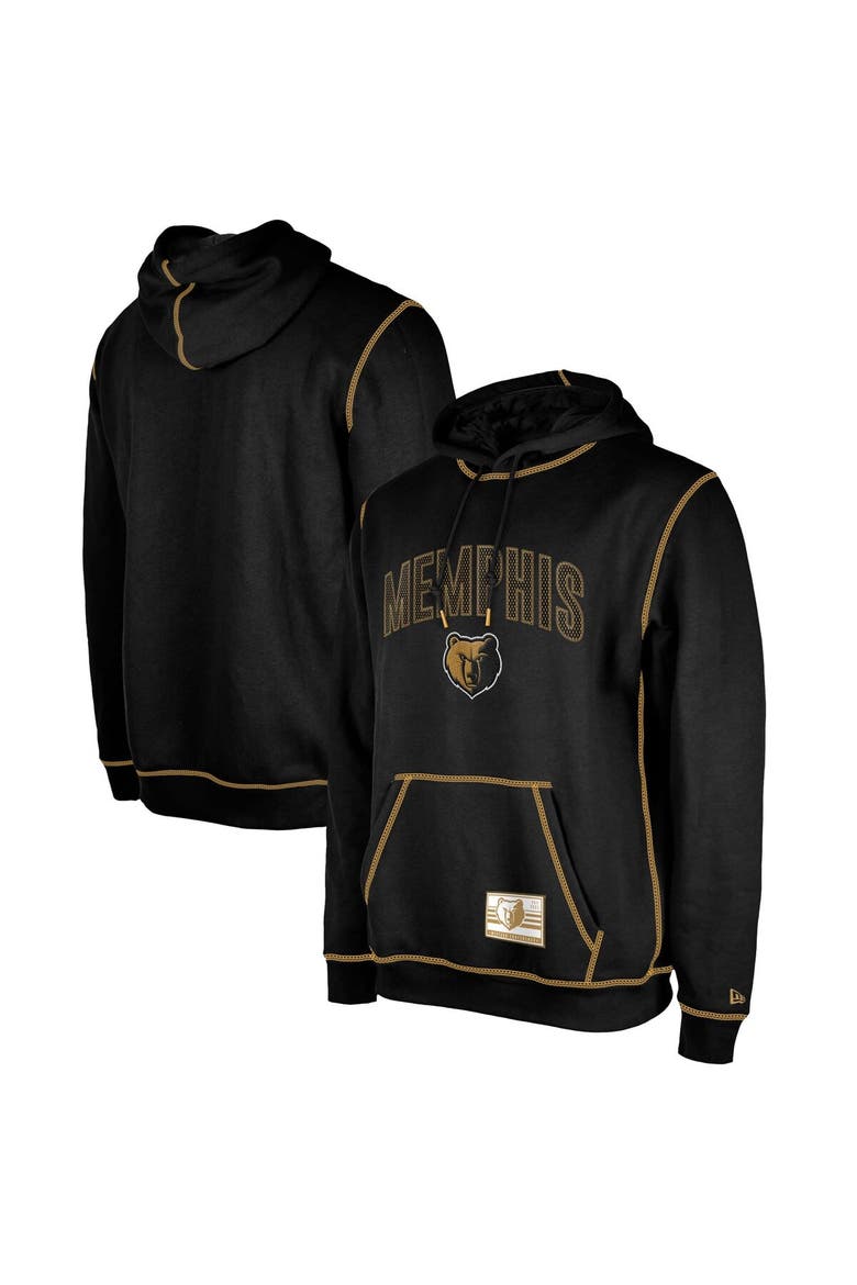 Men's New Era Black Memphis Grizzlies 2023/24 City Edition Satin Stitch Elite Pack Pullover Hoodie, Main, color, Black