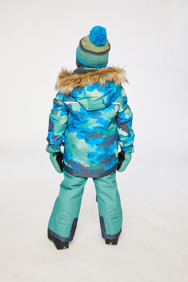 Play Camouflage Jacket & Reinforced Pants Two Piece Snowsuit, Alternate, color, Blue Camouflage