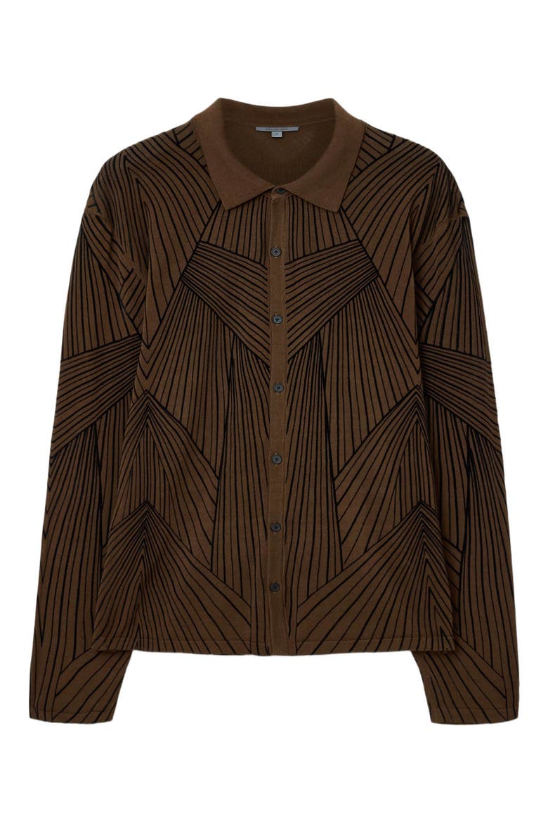 Dorian Knit Button-Up Shirt, Alternate, color, DARK BROWN