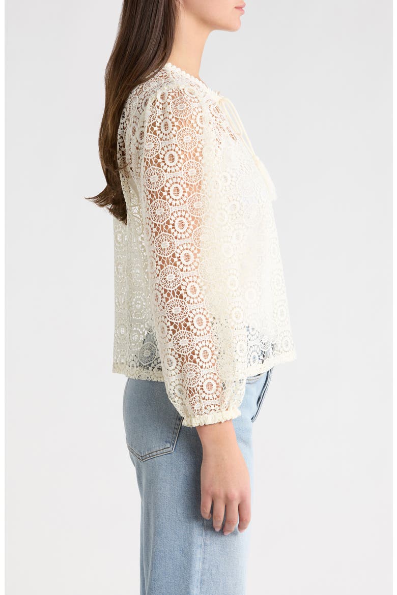 Long Sleeve Lace Tassel Top, Alternate, color, NEW IVORY