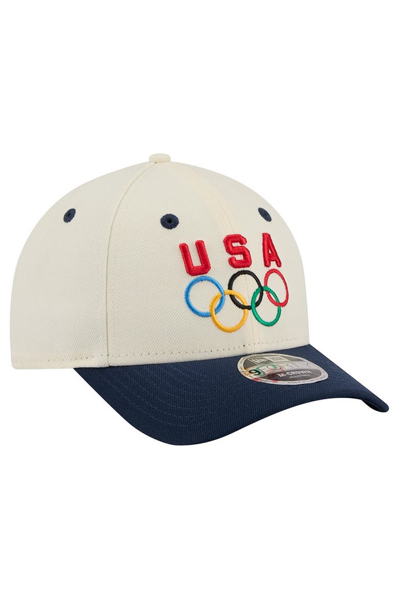 Men's New Era Cream/Navy Team USA 9FORTY M-Crown Adjustable Hat, Alternate, color, Cream