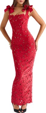 HOUSE OF CB Tiff Velvet Lace Dress