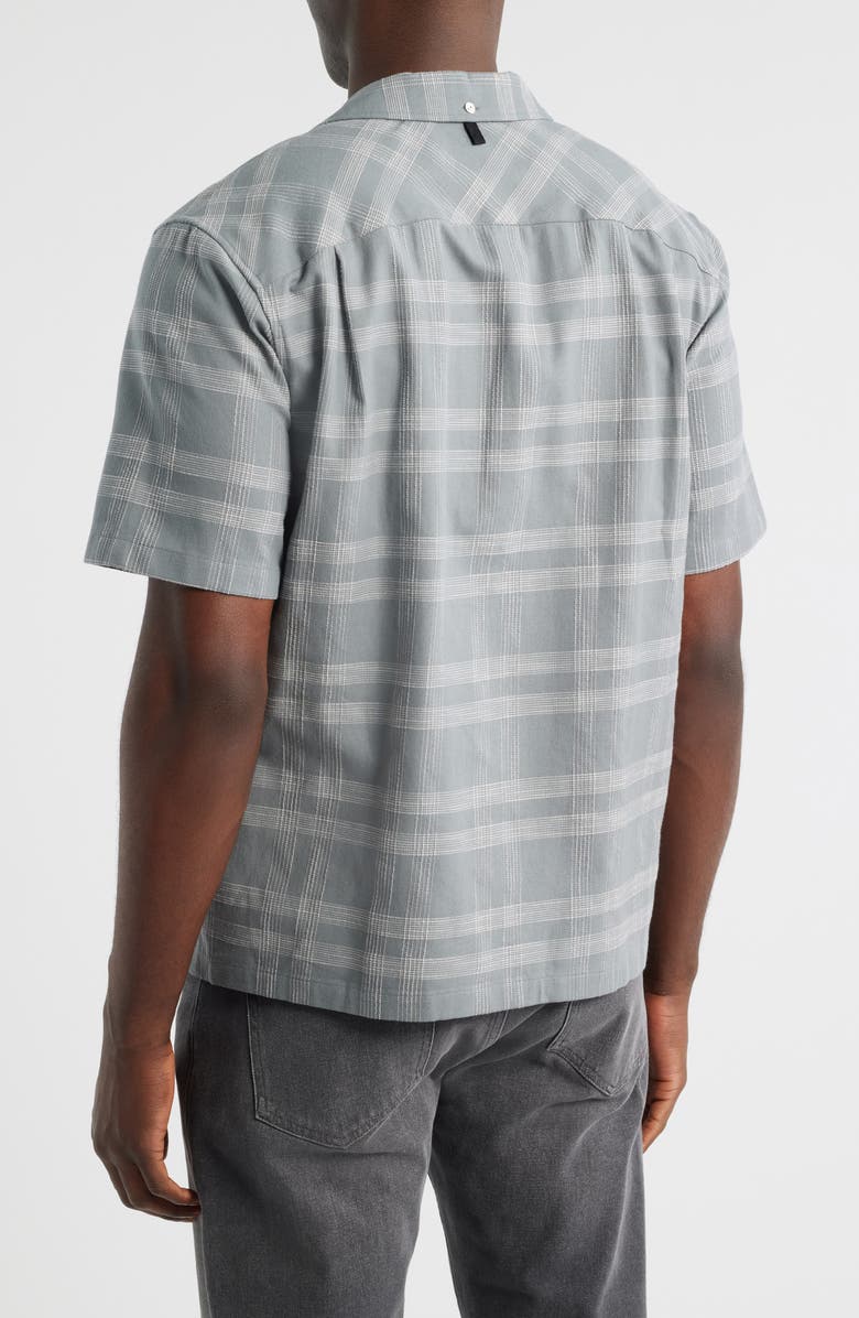rag & bone Avery Plaid Camp Shirt, Alternate, color, Grey