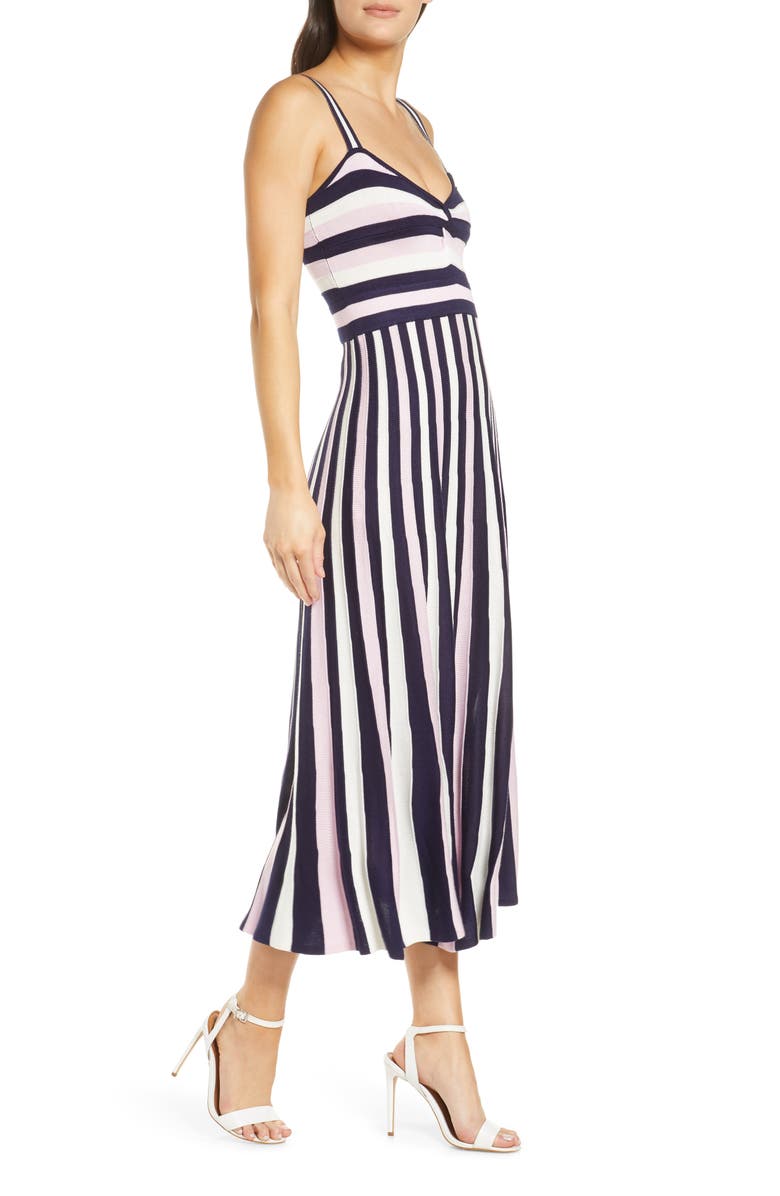 Foxiedox Lucia Stripe Midi Sweater Dress, Alternate, color, 