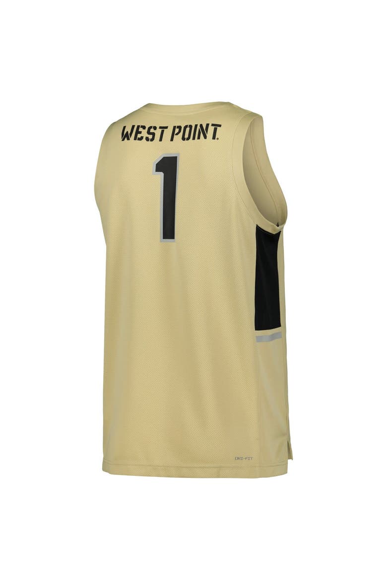 Men's Nike #1 Gold Army Black Knights Team Replica Basketball Jersey, Alternate, color, Gold