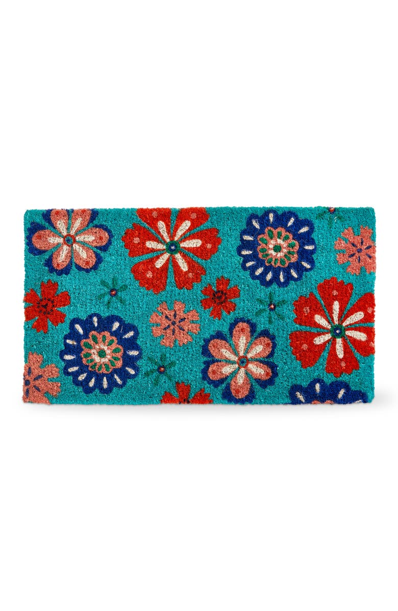 tag Eclectic Fun Flower Multi Coir Doormat 30x17x1 in, Main, color, Multicolored