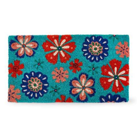 Eclectic Fun Flower Multi Coir Doormat 30x17x1 in