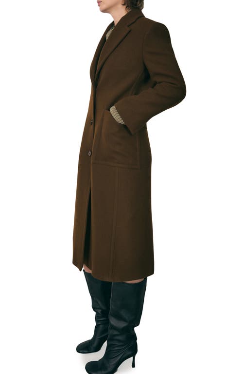 Mango Virgin Wool Coat With Pockets Khaki In Khaki Brown