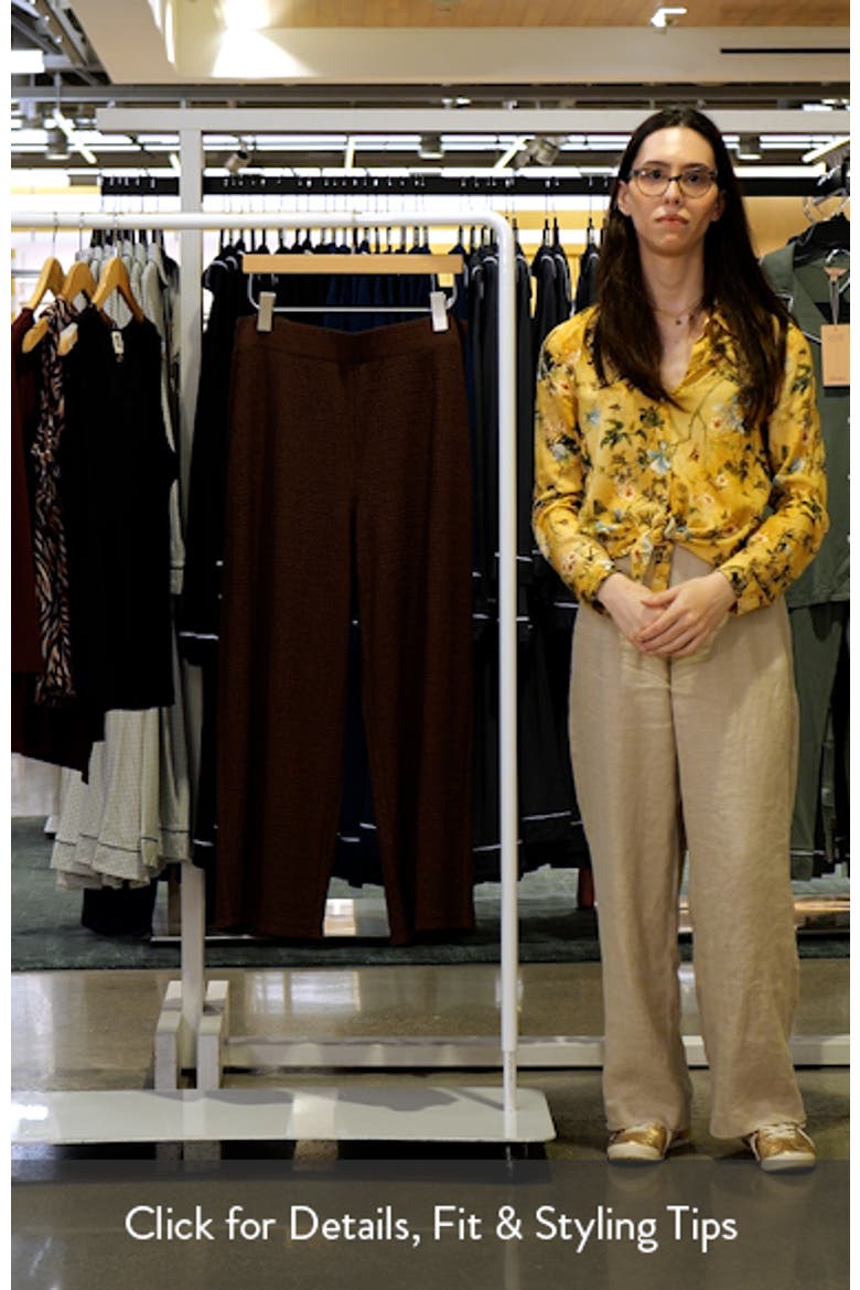 Puckered Wide Leg Pull-On Ankle Pants video