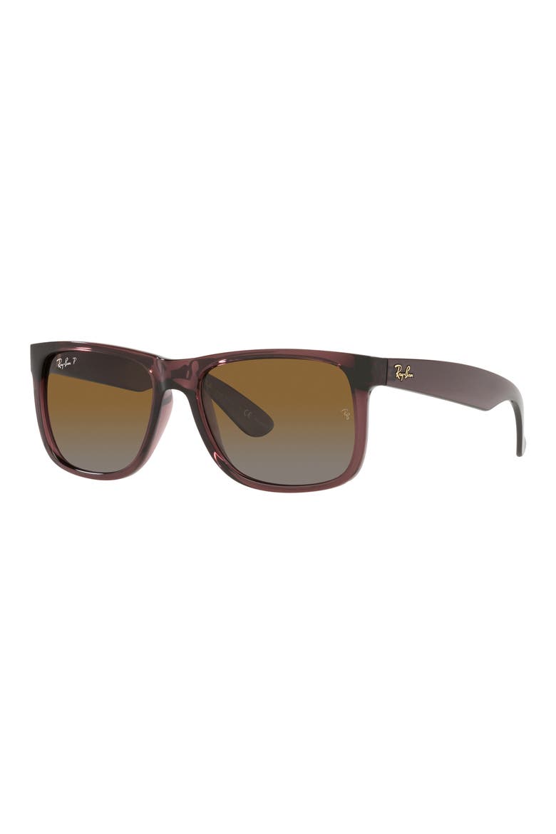 Justin 51mm Polarized Square Sunglasses, Alternate, color, BROWN GRAD