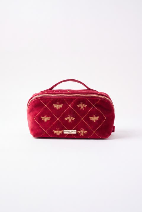 Bee Trellis Open Flat Makeup Bag