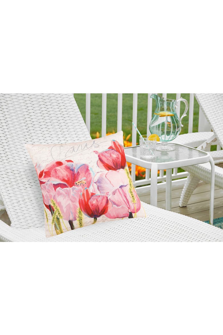 Tulips Garden "Paris" Indoor/Outdoor Accent Pillow 18" x 18", Alternate, color, Pink
