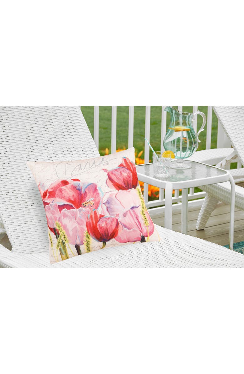 C&F Home Tulips Garden "Paris" Indoor/Outdoor Accent Pillow 18" x 18", Alternate, color, Pink