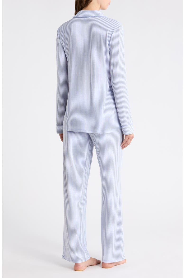 Moonlight Eco Knit Pajamas, Alternate, color, BLUE E- IVORY SKINNY STRIPE