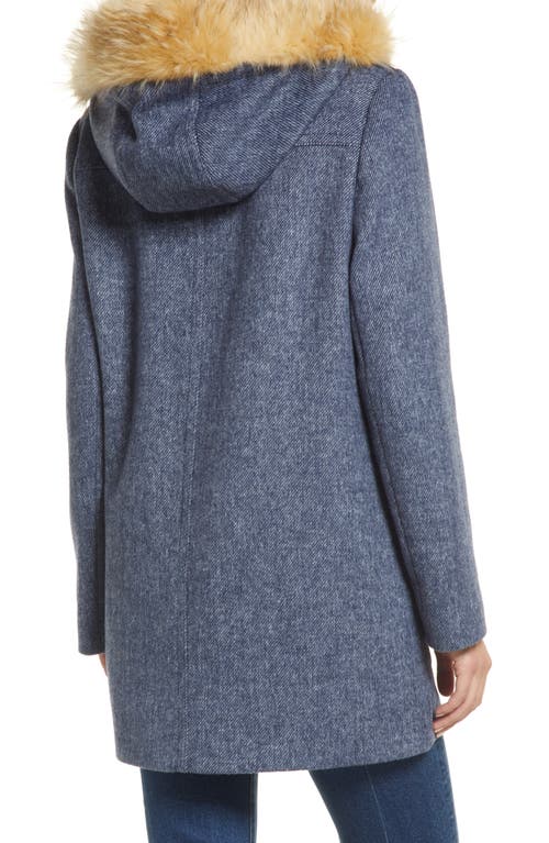 Sam Edelman Hooded Duffle Coat In Blue