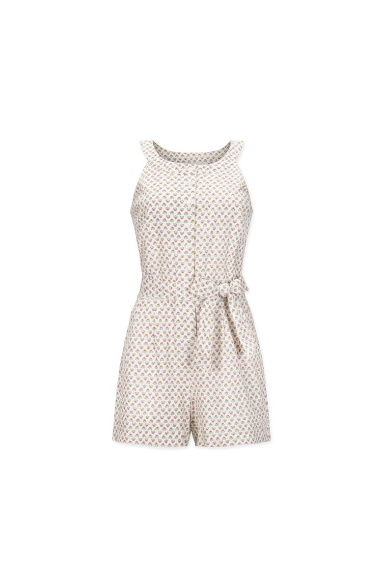 Hope & Henry Women's Sleeveless Linen Button Front Halter Romper, Alternate, color, Provence Mini Floral