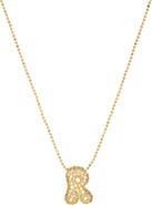 MARLYN SCHIFF Pavé Bubble Initial Pendant Necklace