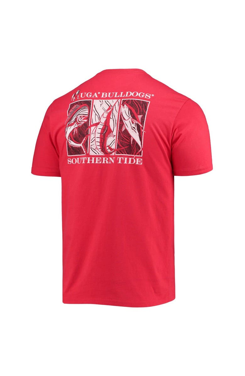 Southern Tide Men's Southern Tide Red Georgia Bulldogs Game Day Mosaic Fish T-Shirt, Alternate, color, 