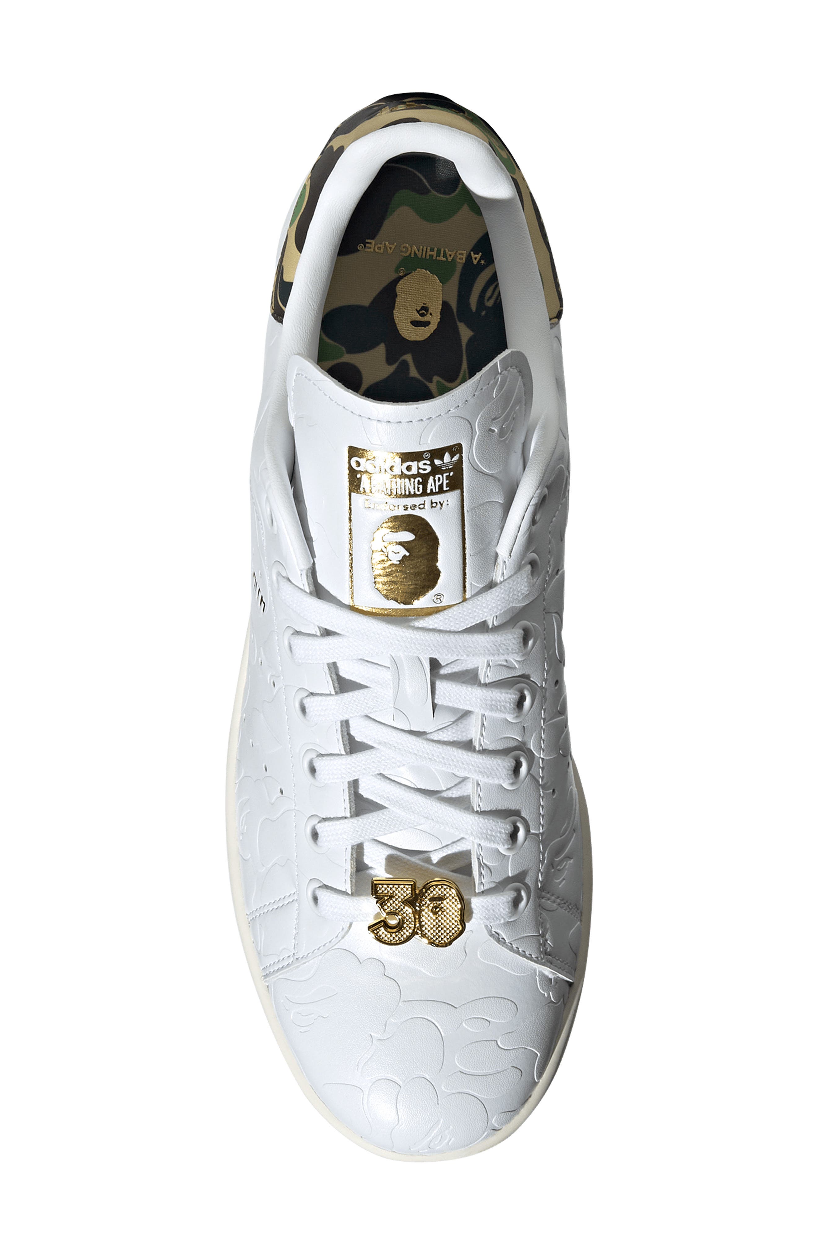 adidas x BAPE Stan Smith Sneaker, Alternate, color, White