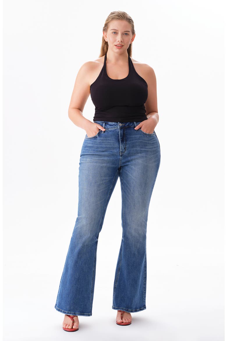 High Waist Flare Jeans, Alternate, color, VINTAQUA