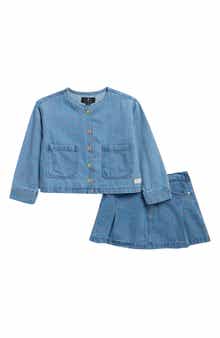 Kids' Buttoned Top & Skirt Set