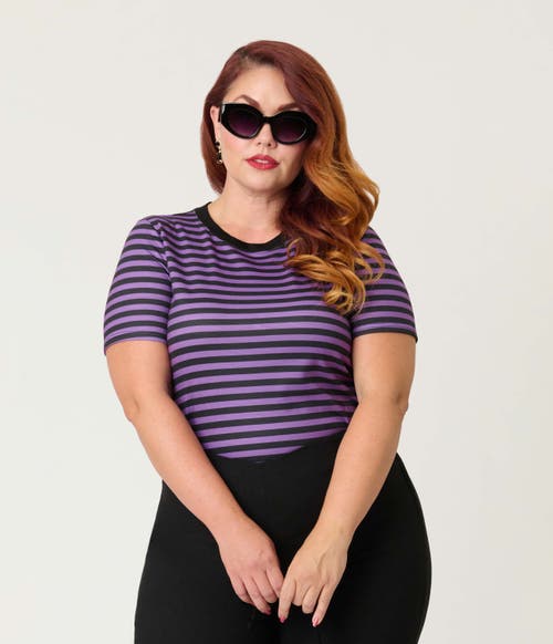 Unique Vintage Plus Size Back To Basics Top In Purple