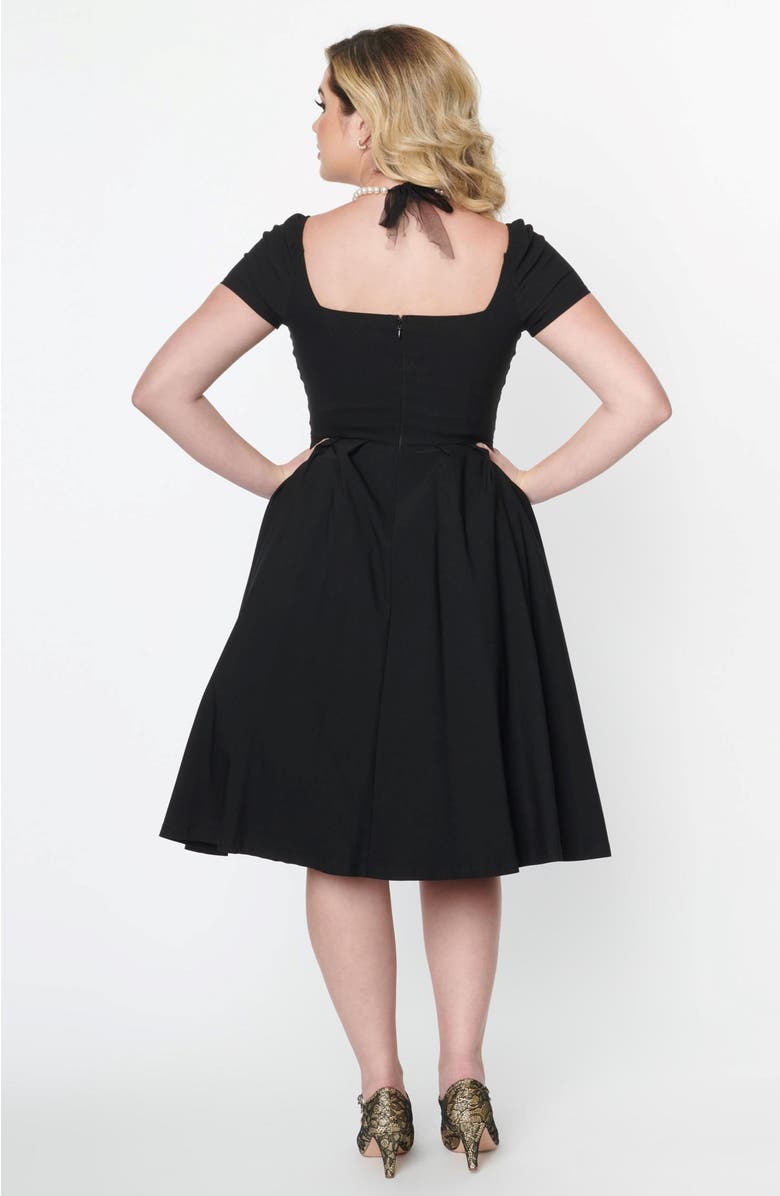 Unique Vintage Sweetheart Midge Swing Dress, Alternate, color, Black