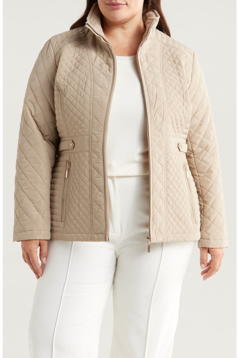Water Resistant Quilted Jacket, Alternate, color, RATTAN