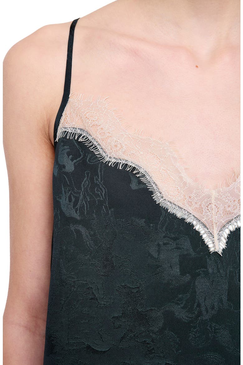 Cespa Horse Jacquard Silk Camisole, Alternate, color, GLOOM
